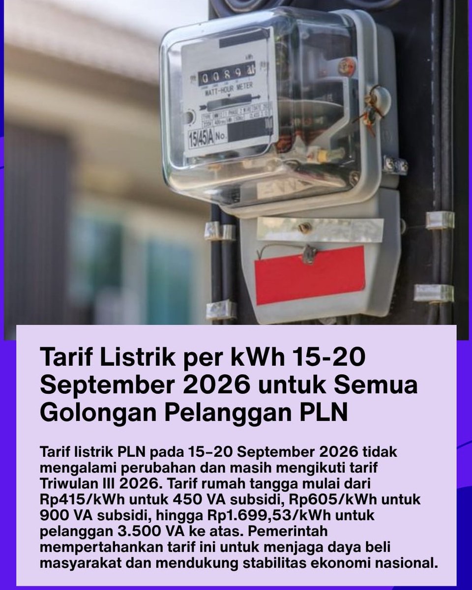 yazaarimbi's tweet photo. rada lega pas tau tarif listrik PLN masih stabil bgt periode ini. pengeluaran rumah tangga jd ga makin boncos haha. jaman skrg listrik emg udah jd kebutuhan primer bgt kan, thanks PLN info terupdatenya jelas bgt! https://t.co/JqIS6NFgYd