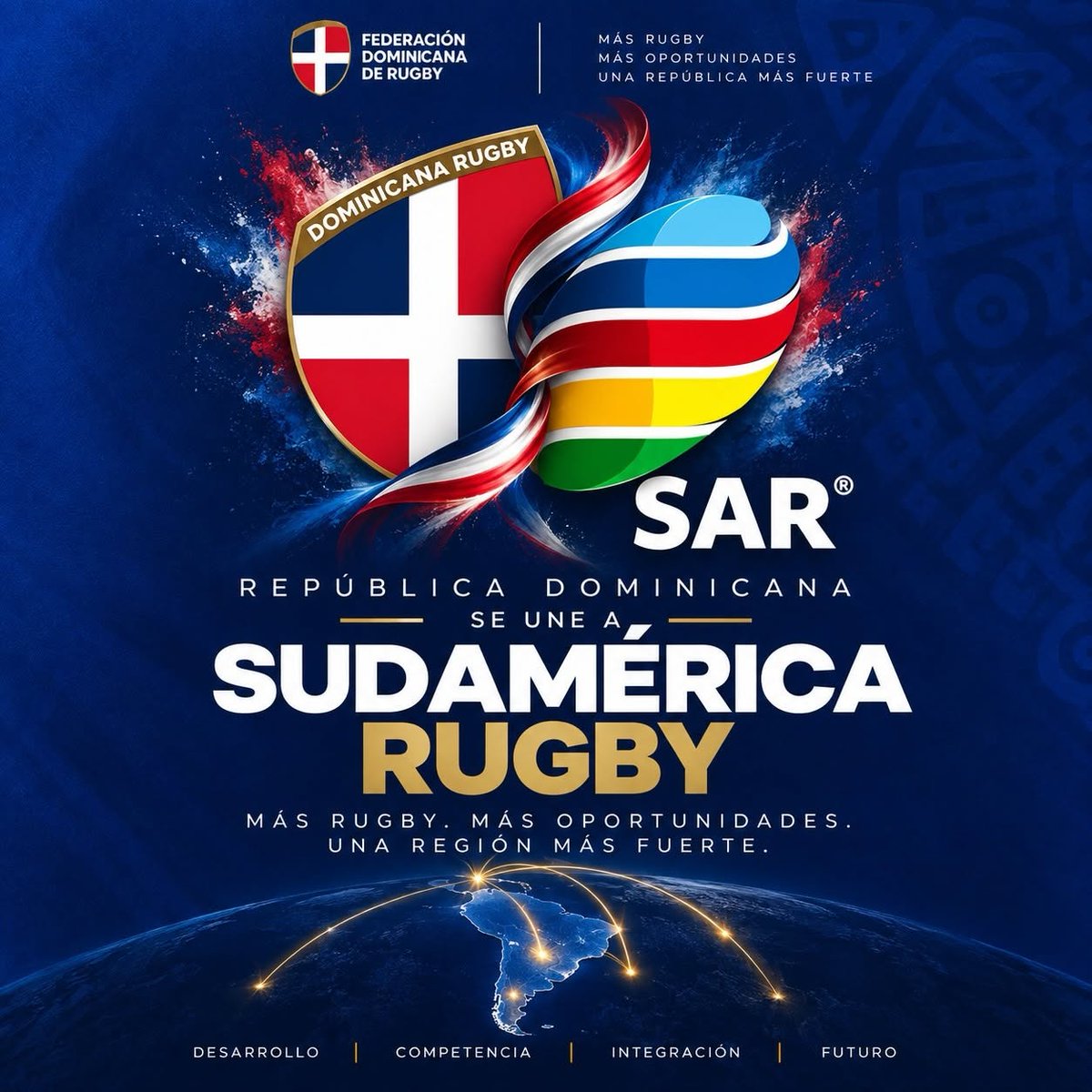 RugbySur's tweet photo. 🚨🏉🇩🇴 Liberado el primer prisionero de RAN!!!
VAMOS TAÍNOS!
La Federación Dominicana de Rugby se convierte en la 17º Unión de Sudamérica Rugby 👏
Bienvenida la familia del rugby dominicano! 🫂🏉
🔜 Libertad para los otros 3 prisioneros en RAN! México 🇲🇽, Cuba 🇨🇺 y Puerto Rico 🇵🇷 https://t.co/LZvD17F8sg