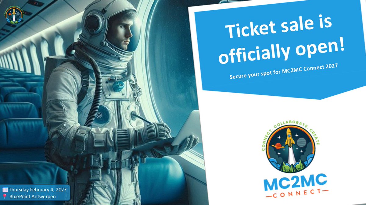 mc2mcbe's tweet photo. 🚀 Ticket sales for MC2MC Connect 2027 are officially OPEN! ���️

👉https://t.co/WLazo0CEAo

📅 Feb 4, 2027
📍 BluePoint Antwerpen

Topics: ☁️ Cloud/Hybrid · 💻 Endpoint · 🔐 Security/Identity · 🏗️ Architecture/FinOps/AI

🎤 Call for Speakers still open!

#MC2MC #ConnectMC2MC2027 https://t.co/fA5qxbro62