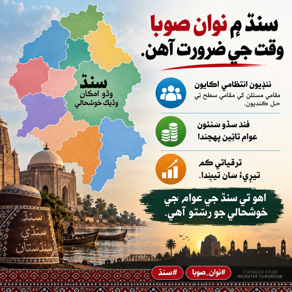 Skjamal2's tweet photo. سنڌ ۾ نوان صوبا وقت جي ضرورت آهن. ننڍيون انتظامي اڪايون مقامي مسئلن کي مقامي سطح تي حل ڪنديون، فنڊ سڌو سنئون عوام تائين پهچندا ۽ ترقياتي ڪم تيزيءَ سان ٿيندا. اهو ئي سنڌ جي عوام جي خوشحالي جو رستو آهي.
#نوان_صوبا #سنڌ https://t.co/Gggj75EsgX