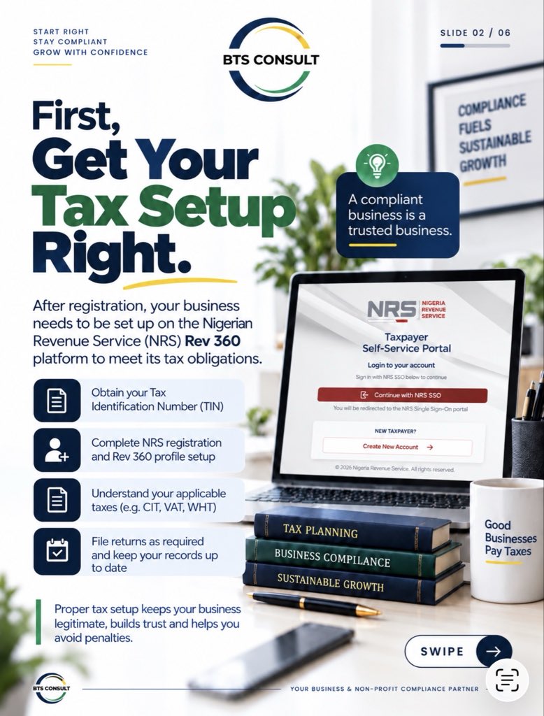 BtsConsult's tweet photo. CAC registration is only the beginning.

What next?

𝗡𝗥𝗦 𝗥𝗲𝘃 𝟯𝟲𝟬. Licences &amp; permits. Trademark protection. Annual Returns. Ongoing compliance.

Don’t just register your business. 𝗕𝘂𝗶𝗹𝗱 𝗶𝘁 𝗿𝗶𝗴𝗵𝘁. 💙 https://t.co/qcJsjrU8m6