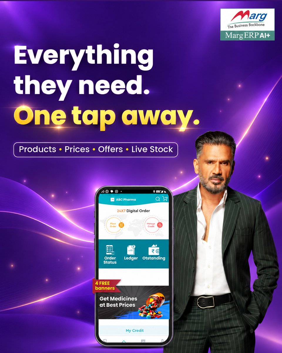 MargErpLtd's tweet photo. Make ordering #effortless. Keep your business in control. 📱

Give customers your own branded app to browse products, check live stock, place 24×7 orders &amp; access offers. Seamless Marg ERP sync.

🔗 Visit: https://t.co/QpbMcUVOxC
Call: 9555061626

#MargERP #BusinessAutomation https://t.co/zzJKIjtTM5