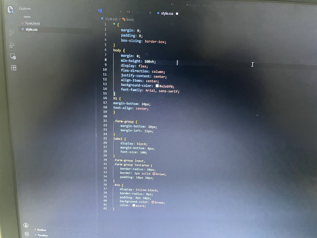 KhalidJimoh7's tweet photo. This week, I worked on creating a form section using HTML &amp; CSS. Still learning, still practicing, and definitely getting better with every project. 🚀 
One step at a time… we move! 💪🏽🔥@BeTechified 

#WebDevelopment #FrontendDeveloper #HTML #CSS #CodingJourney https://t.co/732q5CKLR0