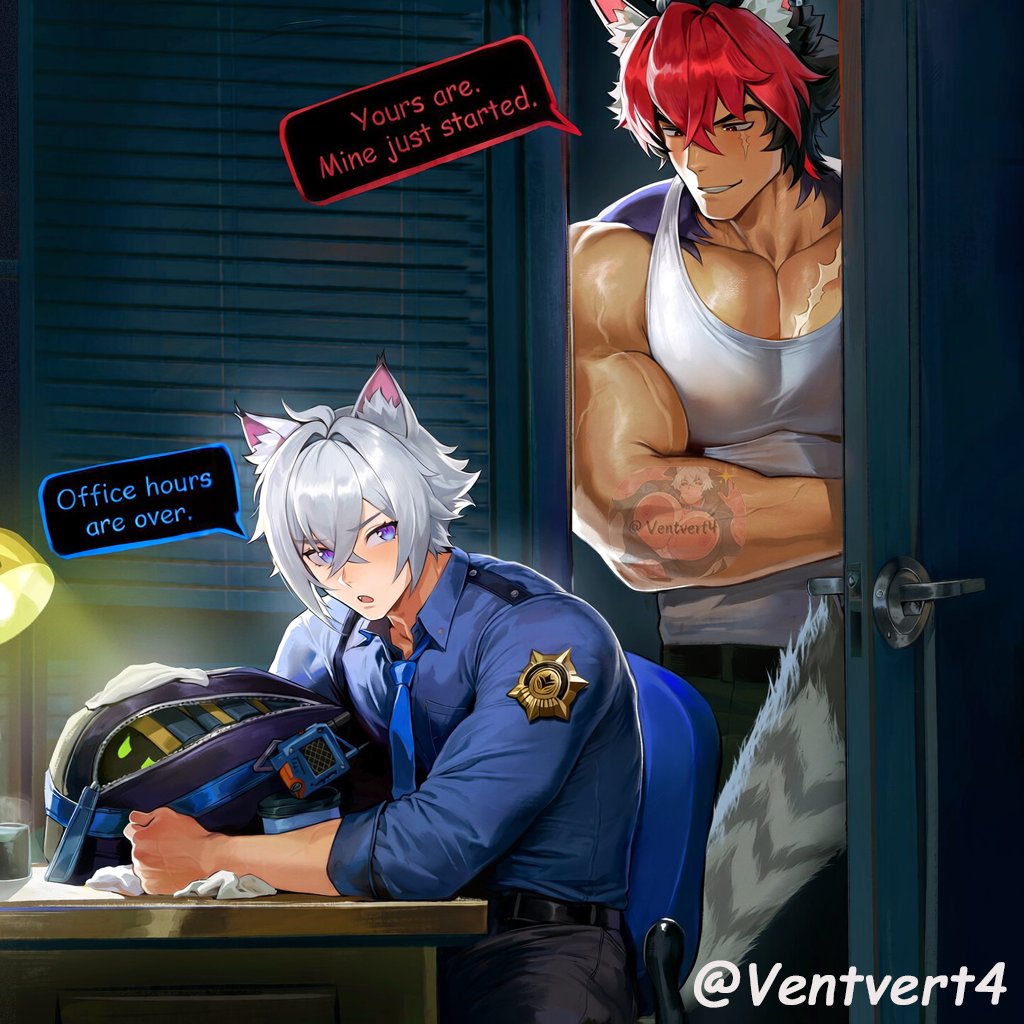 Ventvert4's tweet photo. Another day of overtime for Komano Manato and Seth Lowell.
Apparently, OT means Occupational Therapy now.
Part 1 (4/12)
#KomaSeth #η»εΊιΆ #Office