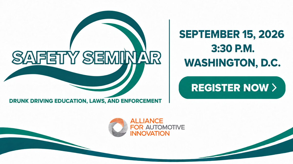 autosinnovate's tweet photo. 🚨 TODAY at 3:30 PM ET in Washington, DC →

#SafetySeminar on drunk driving education, laws and enforcement w/ speakers from @MADDNational, @NHTSAgov, @goFAAR, @WRAP_org, @_ALLRISE_
and @GeorgetownLaw

🔗 Register: https://t.co/oVtjeDUVtl

#RoadSafety #ImpairedDriving #SafetySeminar