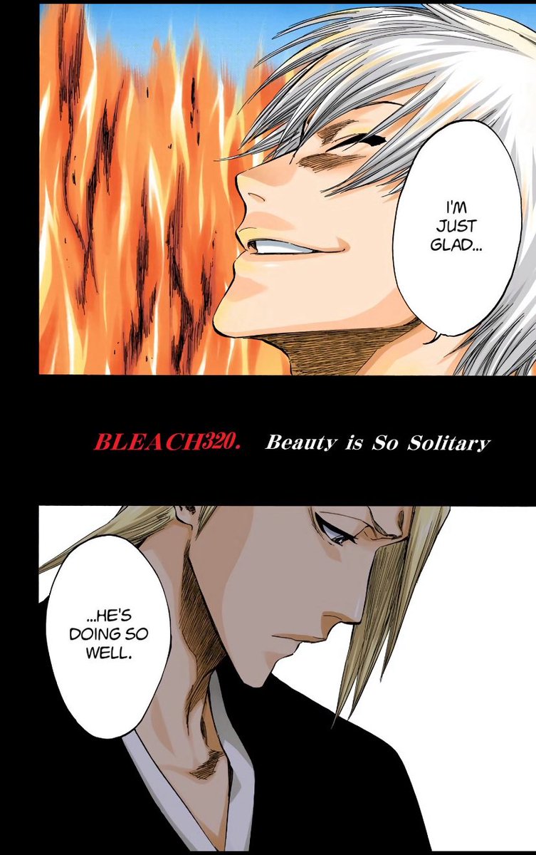 Staywoke34's tweet photo. Gin showing some little remorse for leaving  Kira in the dark. 
You could tell he really wanted to explain things to him or make him a bit uneasy but he couldn’t. 
Gin’s journey was never easy, both him and his friends all went through a lot. https://t.co/gkHruMTWI9