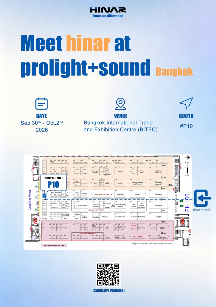 Hinarsharzen's tweet photo. Meet HINAR at Prolight + Sound Bangkok 2026
Bangkok, we’re coming. 🔊
HINAR Audio will be at Prolight + Sound Bangkok 2026 this September.
#InstallationAudio #AudioManufacturer #OEM #ODM #SystemIntegration #Bangkok2026 https://t.co/PoY57Mphqu