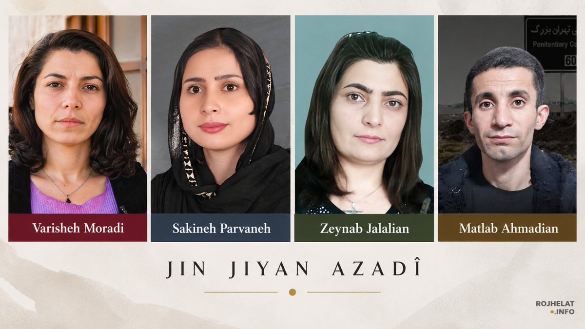 RojhelatInfo_En's tweet photo. Four Kurdish Political Prisoners to Join Kurdistan General Strike with Hunger Strike

Zeynab Jalalian, Varisheh Moradi, Sakineh Parvaneh, and Motlab Ahmadian, four Kurdish political prisoners held in Evin and Yazd prisons, have announced that they will go on hunger strike on Wednesday, September 16, in support of the general strike in Kurdistan. The action will take place on the fourth anniversary of the death of Jina Amini.

In a joint message, the four prisoners described striking as “the most civil form of protest” and said their hunger strike is an expression of solidarity with the general strike in Kurdistan and the values of the “Jin, Jiyan, Azadi” uprising.

The call for the September 16 general strike was issued by the Alliance of Political Parties of Iranian Kurdistan. So far, dozens of political parties, organizations, and civil society groups have announced their support for the strike.