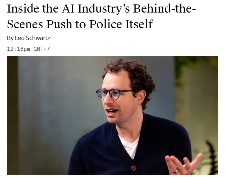 AgentFire_AI's tweet photo. The Information reports that OpenAI, Anthropic and Google have been in talks about an industry-led body for shared model safety protocols.

  AI companies may attempt to police themselves, which historically always goes completely normally. https://t.co/IptswsEIvM