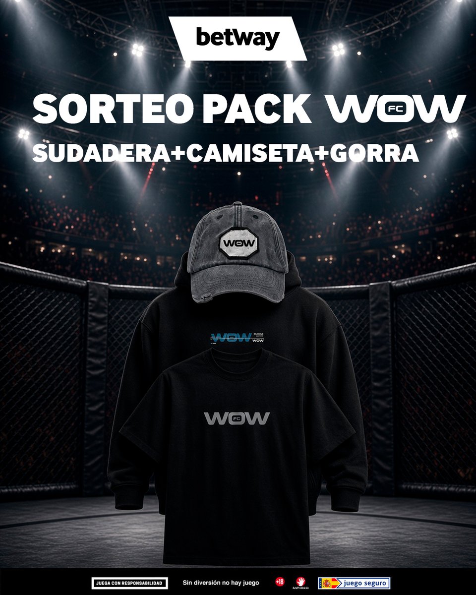betwayes's tweet photo. 𝐒𝐎𝐑𝐓𝐄𝐎 𝐏𝐀𝐂𝐊 𝐖𝐎𝐖

La MMA vuelve a la acción en Sevilla y por ellos regalamos tres packs de merchandising de WOW.

¿𝐐𝐮𝐞́ 𝐭𝐢𝐞𝐧𝐞𝐬 𝐪𝐮𝐞 𝐡𝐚𝐜𝐞𝐫 𝐩𝐚𝐫𝐚 𝐩𝐚𝐫𝐭𝐢𝐜𝐢𝐩𝐚𝐫?

1. Seguir a Betway en la red social que veas esta publicación.
2. Dar MG o RT a la publicación.
3. Mencionar a un amigo en comentarios (cuantas más veces comentes, más posibilidades tienes de ganar)

El sorteo acaba el jueves 24 de septiembre a las 11:00.

Sorteo para mayores de +25 años*