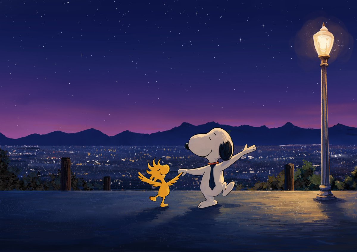 pelziee's tweet photo. Illustrated snoopy and Woodstock as Mia and Sebastian from la la land. My serotonin shot up once I realised they have the same colour palette as Mia and Sebastian:))))

Selling prints of this, DM to buy!! https://t.co/aNA20hUNzu