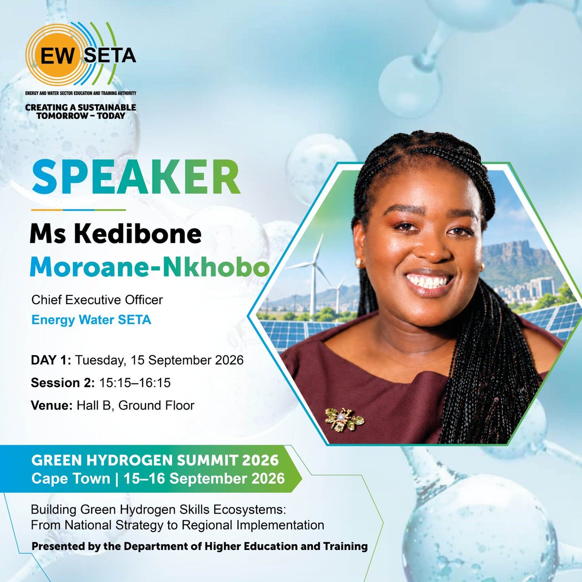 ewseta's tweet photo. Join EWSETA CEO, Ms Kedibone Moroane Nkhobo, as she joins the discussion on building the skills ecosystems needed to move from strategy to implementation.

Come through and be part of the conversation.

#GreenHydrogenSummit #GreenHydrogen #EWSETA #SkillsDevelopment #EnergySkills https://t.co/p8Y8TkUrES