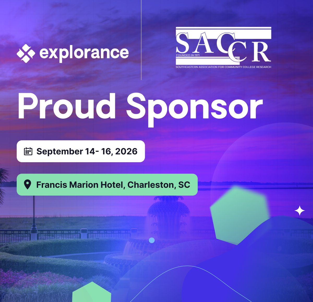 explorance's tweet photo. 📣 Heading to SACCR 2026? Visit Explorance at the booth and join Francois Beneteau’s session on using student feedback to support academic planning.

📍 Charleston, SC
🗓️ Sept. 14–16, 2026

Register: https://t.co/rXSyr2Rl5B 

#SACCR2026 #HigherEd https://t.co/06OK7aMgHF