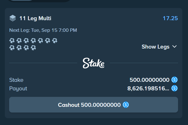 DopamineGrinder's tweet photo. New slip for $8.5k on @Stake today, if we hit it I'll giveaway $300 to 5 winners ($60 x 5)
🍀To enter: RT + Like + Follow and reply with Stake USDC (ETH) Addy https://t.co/rqszwteSg1
