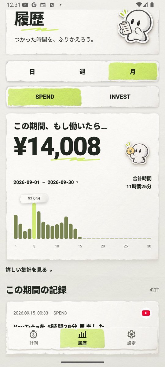 Godpapa_tech's tweet photo. 「もしもドパガキが働いたら？」

そんな新感覚デジタルデトックスアプリを開発しています。

SNSで浪費した時間がリアルタイムでお金に換算されます。
強制的にSNSをブロックするのではなく、
自分から「そろそろやめよ」ってなれるアプリを目指しています。

#個人開発 #アプリ開発 #indieDev https://t.co/NnT9jmAKpI
