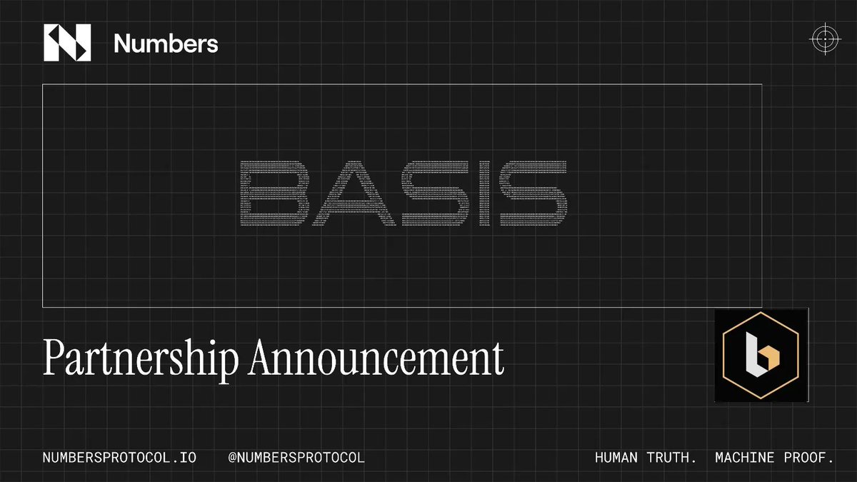 numbersprotocol's tweet photo. Numbers Protocol is partnering with BASIS.

At Numbers, we build infrastructure that makes digital content's origin and history verifiable. Our focus is on giving people evidence they can inspect and trust.

BASIS develops crypto arbitrage and staking infrastructure, supported by execution research, systems modeling, and risk design from Base58 Labs.

As the collaboration develops, we'll share what it means for Numbers and our community, with concrete updates on the work ahead.