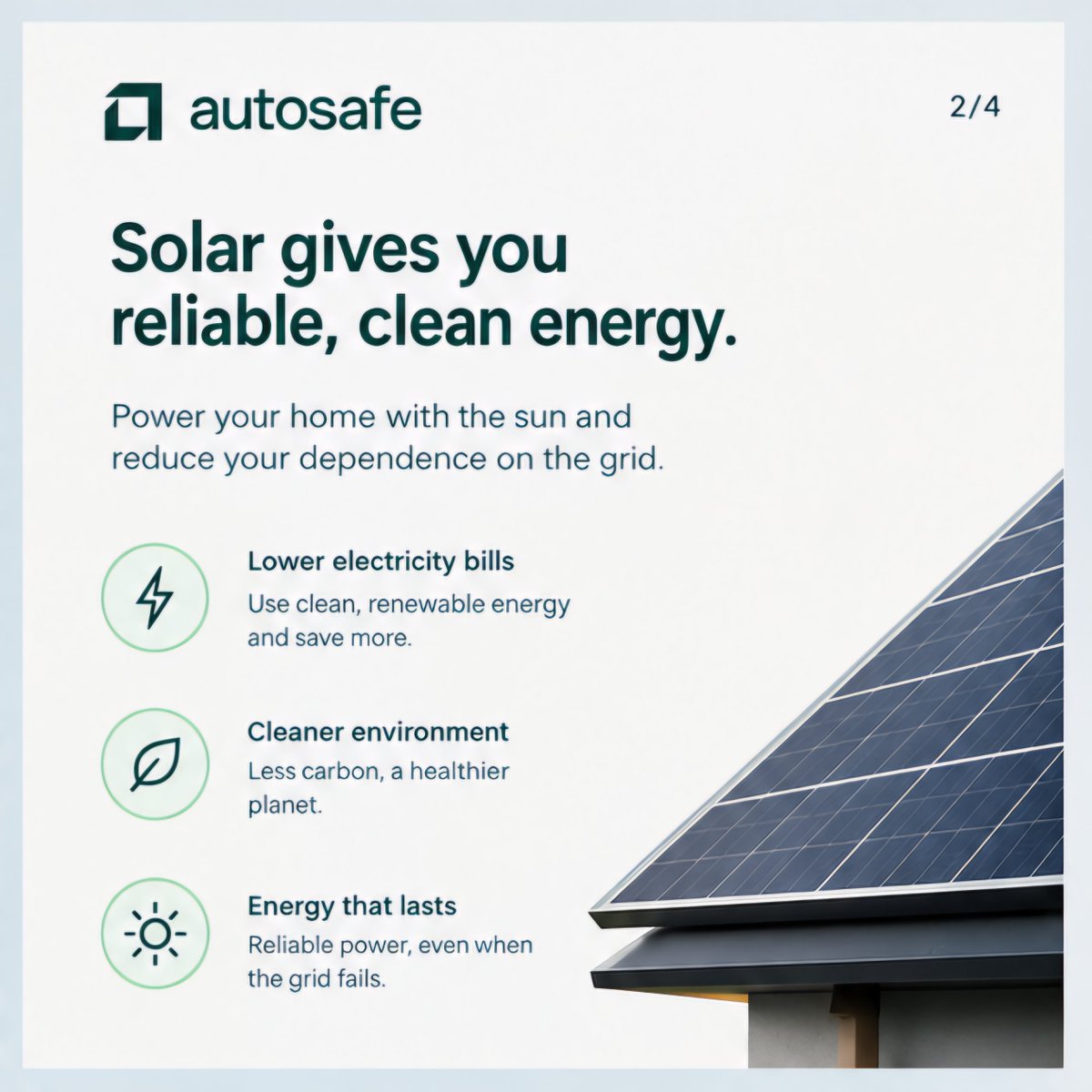 autosafe_ng's tweet photo. Why generate your own power if you can’t manage it intelligently?

Solar gives your home reliable energy, while smart automation helps you use that energy more efficiently, securely and conveniently.

Solar + Smart Home = smarter living. ⚡🏠

Ready to make the switch? DM Autosafe.