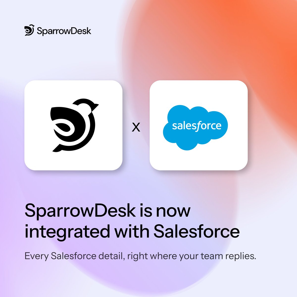 SparrowDesk's tweet photo. SparrowDesk is now integrated with Salesforce.
Bring customer context into every support conversation. 

#CustomerSupport #Helpdesk https://t.co/oLKvqlXjI0