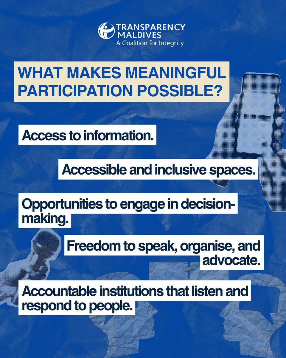 TransparencyMV's tweet photo. This year's International Day of Democracy theme, "When every voice counts, democracy delivers," reminds us that a democracy cannot thrive when decisions are made behind closed doors or when people are excluded from decision-making. https://t.co/szW0G5yqo3