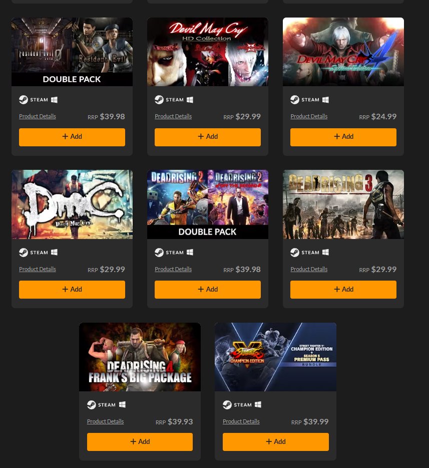 Wario64's tweet photo. Build your own Capcom Mega Bundle on Fanatical (starting at 2 games for $12.99) https://t.co/pLDsktPCDn #ad https://t.co/34XRbupvMy