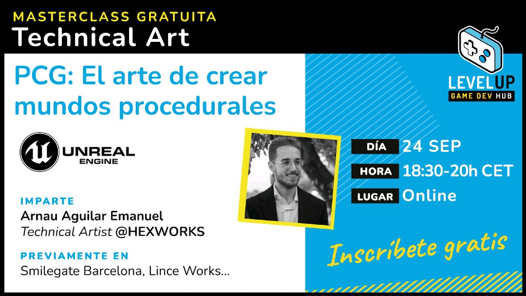 game_levelup's tweet photo. ¿Construir y vestir #3D #Environment de manera rápida, dinámica y eficiente? Sí👀

Aprende #TechArt en la masterclass gratuita sobre PCG: El arte de crear mundos procedurales

📅24 SEP | 🕒 18:30-20:00 CET
🌐 Online
👉 Regístrate AQUÍ: https://t.co/bQUeA4VYRr

#GameDev #3DArt #Unreal #UE5 #VFX #Procedural