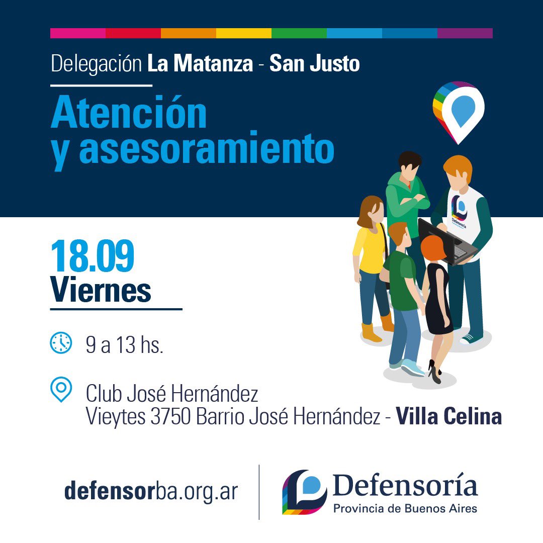 SanJustodppba's tweet photo. 📍 Seguimos recorriendo La Matanza

Si necesitás asesoramiento o acompañamiento para realizar alguna gestión. No dudes en contactarnos.

🫱🏽‍🫲🏼 Somos La Defensoría. Podemos ayudarte. https://t.co/p4BNmBvxn3