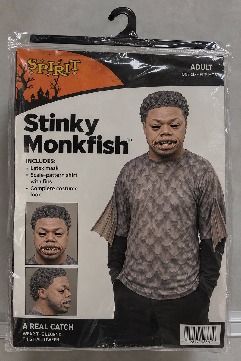 postmanwarning's tweet photo. @adinross BANG! Designed a Cuffem latex mask in Blender with monkfish teeth that aren’t too far off from his current teeth. Along with a matching shirt.

WHO’S WEARING THE STINKY UGLY MONKFISH COSTUME FOR HALLOWEEN? 
#cuffem #adinross #kick https://t.co/MvVOlipyly