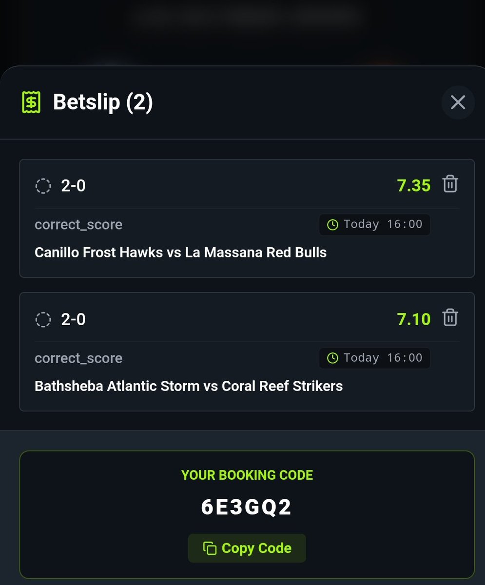 Ayokeji26's tweet photo. can you convert this zena code to sportybet  ? 
@Afc_saks1 https://t.co/qqPwVfvU09