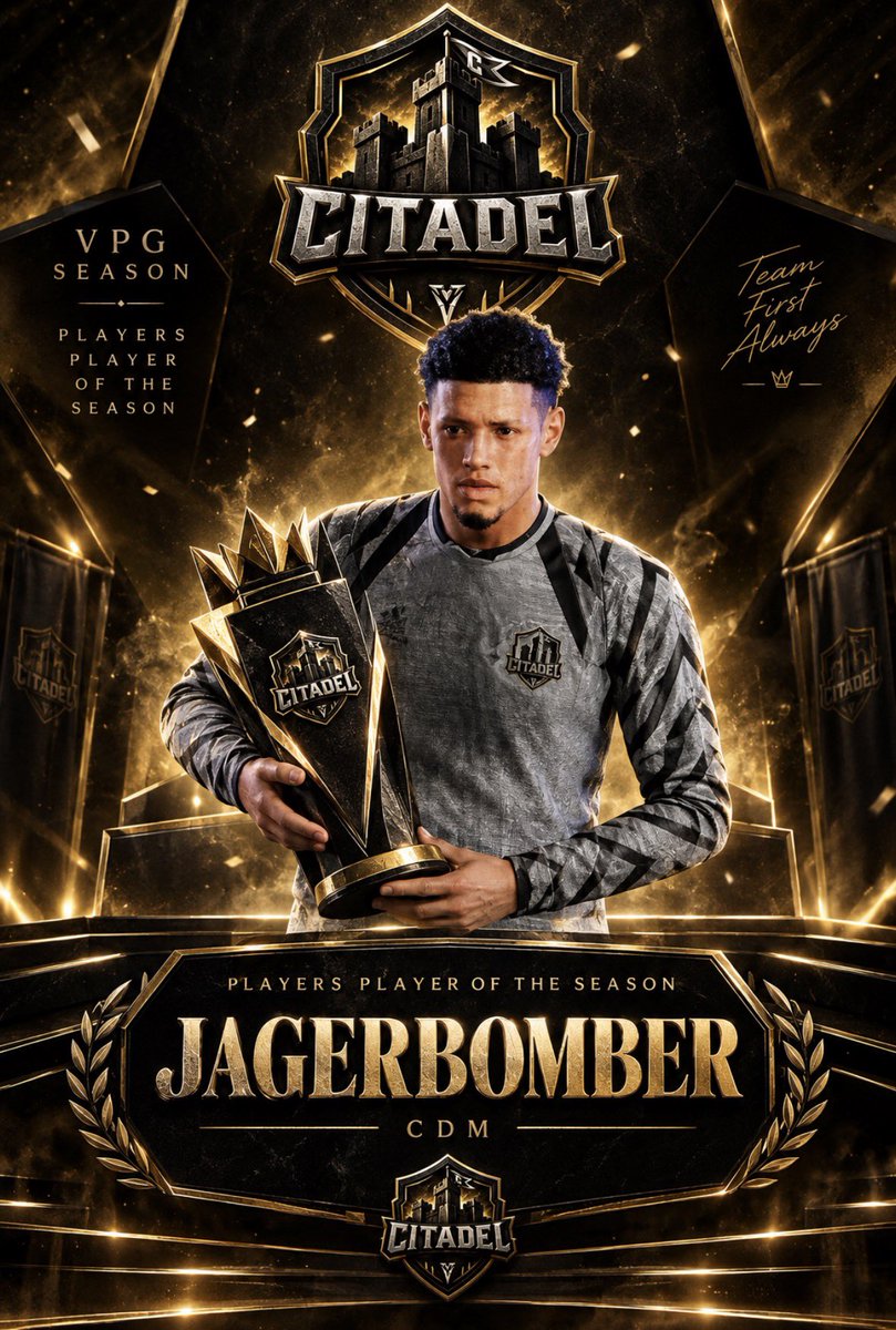 ACG_Citadel's tweet photo. Huge Congratulations to our two award winners this season 🏆

@cameronts1 - Managers Player of the Season.

JagerBomber - Players Player of the Season.

You may be new to VPG, but you play like you’ve been here for years. 

Congrats Guys 👏🏻

@VPGEurope @OfficialVPG @VPGUK https://t.co/F43gS92n6F