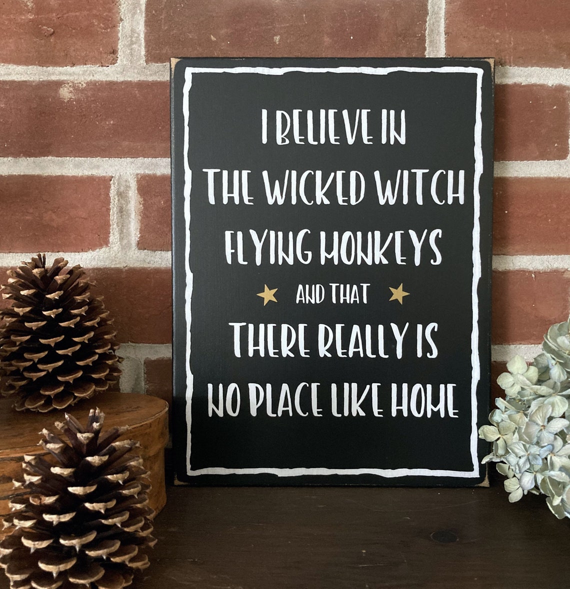 CountryWorkshp's tweet photo. I Believe There's #NoPlaceLikeHome, in the Wicked Witch, Flying Monkeys Wood Sign #WizardofOz Sign #smilett23  https://t.co/yLcgQqnVsV via @Etsy https://t.co/3yLQHppQeC