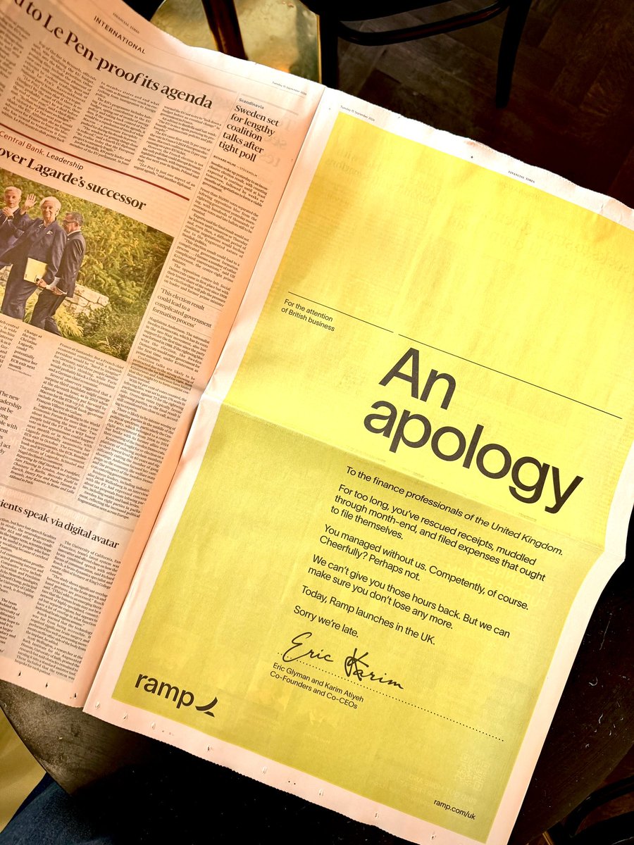 tryramp's tweet photo. Our world apology tour starts today with our finance friends in the UK.

We can't give you those hours back. But we can make sure you don't lose any more.

https://t.co/1wrYRuqBl0 https://t.co/OImsdiweg5