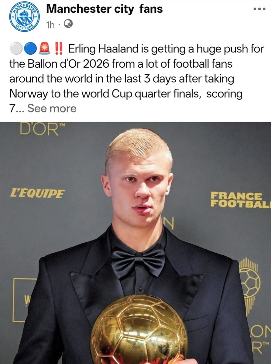 Anikerl9's tweet photo. Haaland fc is officially large ❤️
#HaalandBallonDor2026 https://t.co/5VkuokGW8t