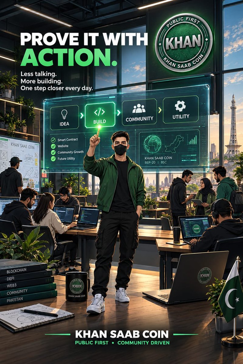 khansaabcoin's tweet photo. PROVE IT WITH ACTION. 🚀

Less talking. More building. One step closer every day.

Public First. Community Driven. Let the work speak for itself.

#KHANSAABCoin #KHAN #Crypto #Cryptocurrency #Web3 #Blockchain #CryptoCommunity #DeFi #BSC #Altcoins #DigitalAssets https://t.co/qq7RR5IkWT