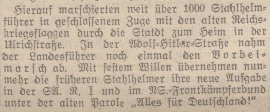 MattheusWehowsk's tweet photo. Aktuell sitze ich während der Recherche täglich über Akten aus der Zeit des Nationalsozialismus. Leider muss ich ständig an Heute denken, etwa bei der SA-Parole "Alles für Deutschland" #AfD #Höcke Quelle: Bericht über "Führerappell"der SA, Landesverband Südwest, 25. April 1934 https://t.co/RGsqShMfOr