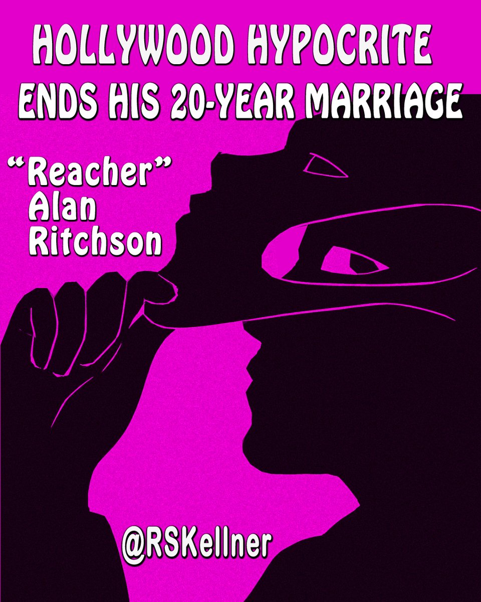 RSKellner's tweet photo. A miracle of the human body is how people don’t choke on their own hypocrisy. After spewing hatred for #DonaldTrump and others, and bragging about his own “private brand of Christianity,” #Reacher Alan Ritchson has divorced his wife of 20 years, mother of their 3 boys! #History https://t.co/1agRLYNgYc