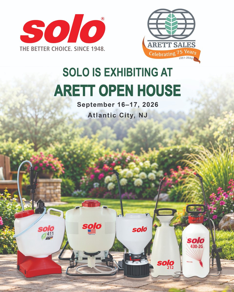 SOLO_USA_'s tweet photo. SOLO is heading to the Arett Open House in Atlantic City!

#SoloSprayers #ArettSales #LawnAndGarden #LandscapeManagement
#SoloSprayers #ArettSales #LawnAndGarden #LandscapeManagement https://t.co/InNgR573kM