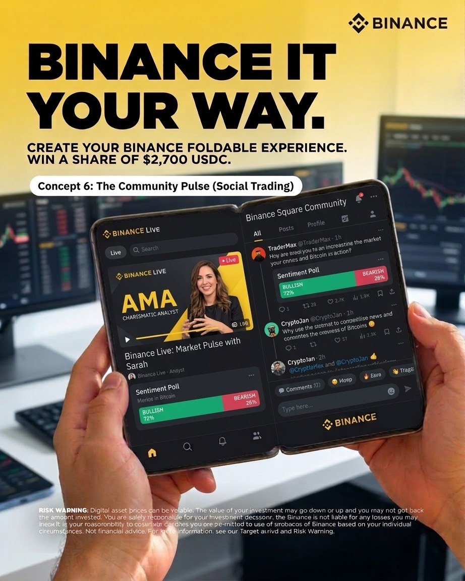 jana2etv's tweet photo. @binance Binance Live on the left, real-time community feed and polls on the right. 🎙️💬
Engage with market sentiment and catch live alpha simultaneously—no closing the stream, zero friction.
#BinanceItYourWay #Binance #BinanceSquare #SocialTrading https://t.co/wZOUoeUxSN