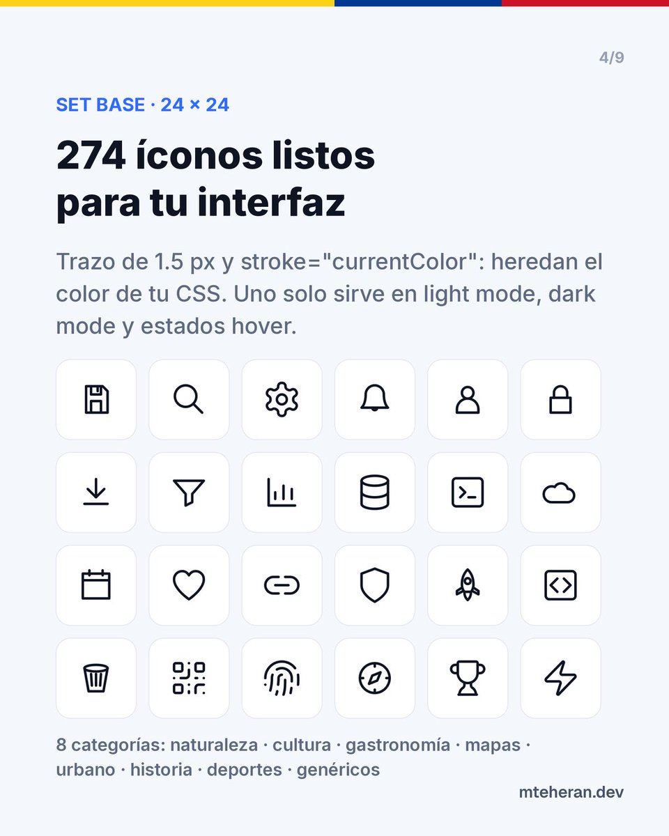 Mteheran's tweet photo. https://t.co/D7hLr7fFql un ser de iconos inspirados en Colombia 🇨🇴 completamente open-source y gratis para todos 🙌🏾 https://t.co/bPhZt9TQuV