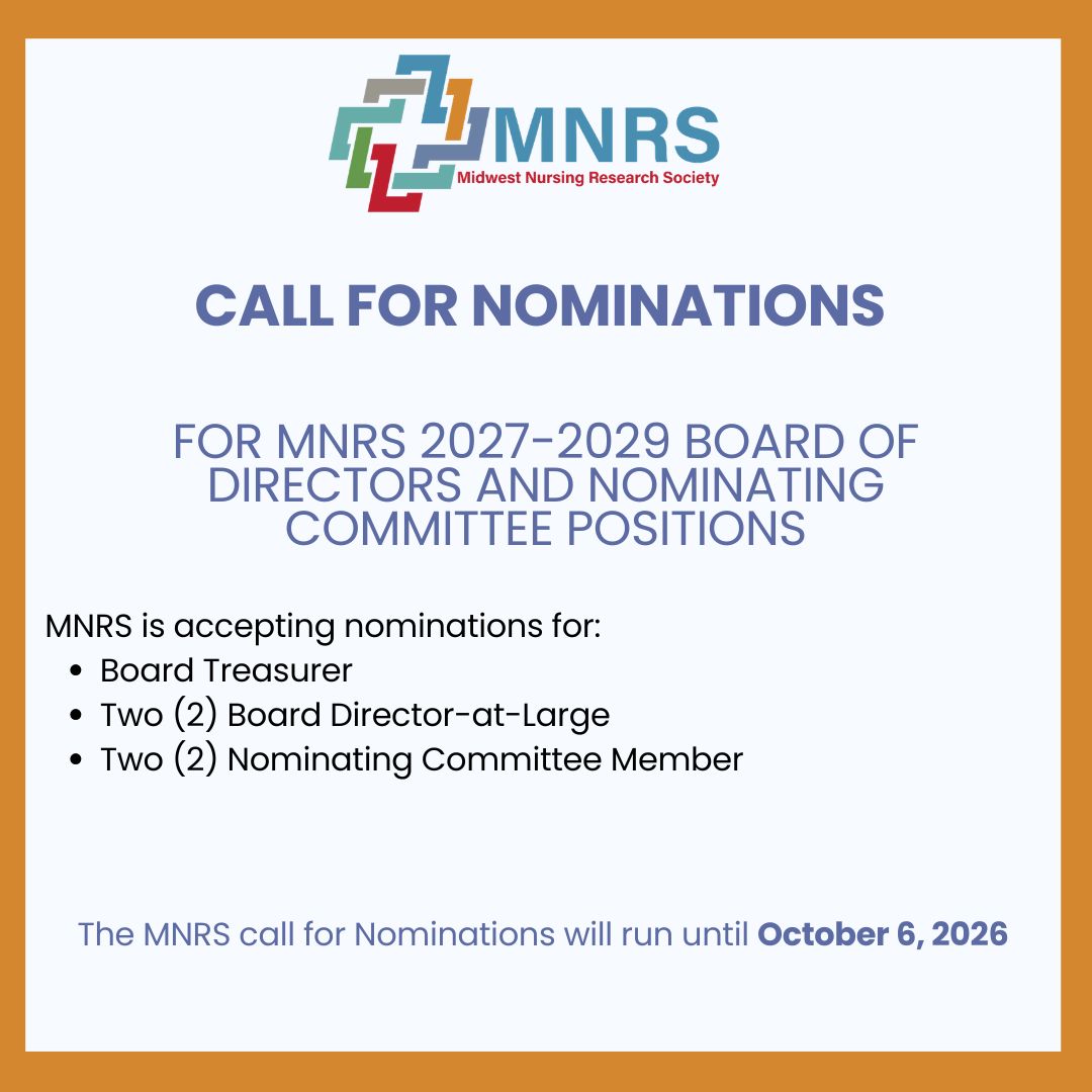 MidwestNursing's tweet photo. MNRS is accepting nominations for the 2027–2029 Board of Directors &amp; Nominating Committee. Step into leadership and help shape the future of nursing research.
👉 Learn more &amp; nominate today: https://t.co/Jj1LhU1tlx 

#MNRS #NursingResearch #Leadership https://t.co/ZFsBbFJzLL