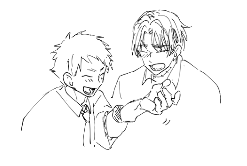 opnunen's tweet photo. きんさん（@haikinkinhai）が描いてくださった転と性次〜〜〜〜！カワイイカワイイカワイイ！！！！ちっちゃい美々雄さんとカスガもいる...カワイイ...尊い😭✨✨✨嬉しい〜〜〜！！！🍺🍺🍺🍺🍺🍺✨✨✨✨✨ https://t.co/SC9yYD7DOX