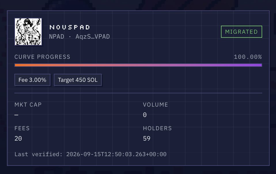 StockLaunchDBC_'s tweet photo. Woah, just noticed @NousPad launched via our terminal! 

Congrats on bond and thanks for trusting our infra 🤝 https://t.co/NSWax3mn1k