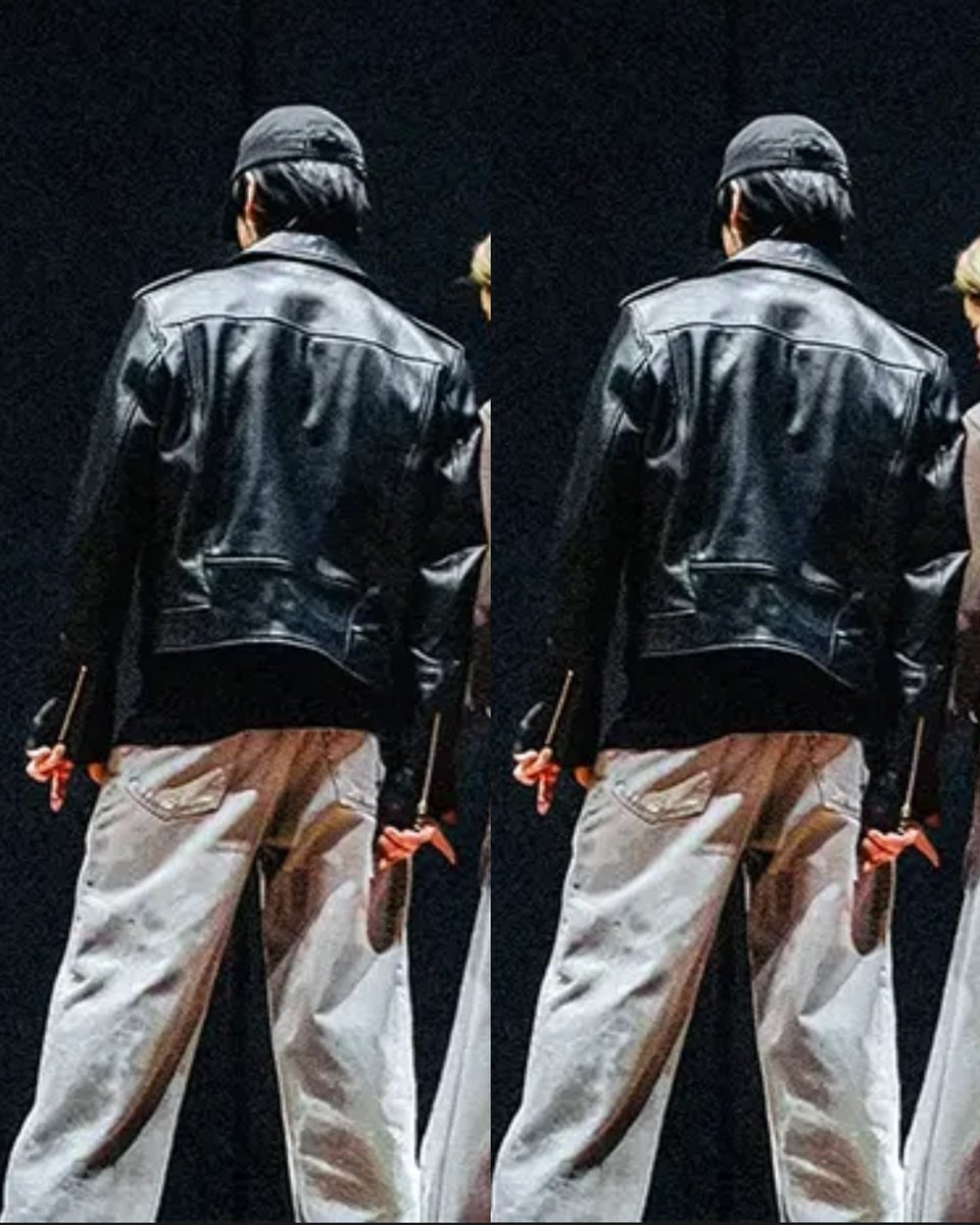 IMGOLDENCARD's tweet photo. Jungkook rehearsing for the iHeartRadio Music Festival in a leather jacket. It’s getting chilly, and the leather jacket king has arrived 😎 https://t.co/e7mDUtKddc