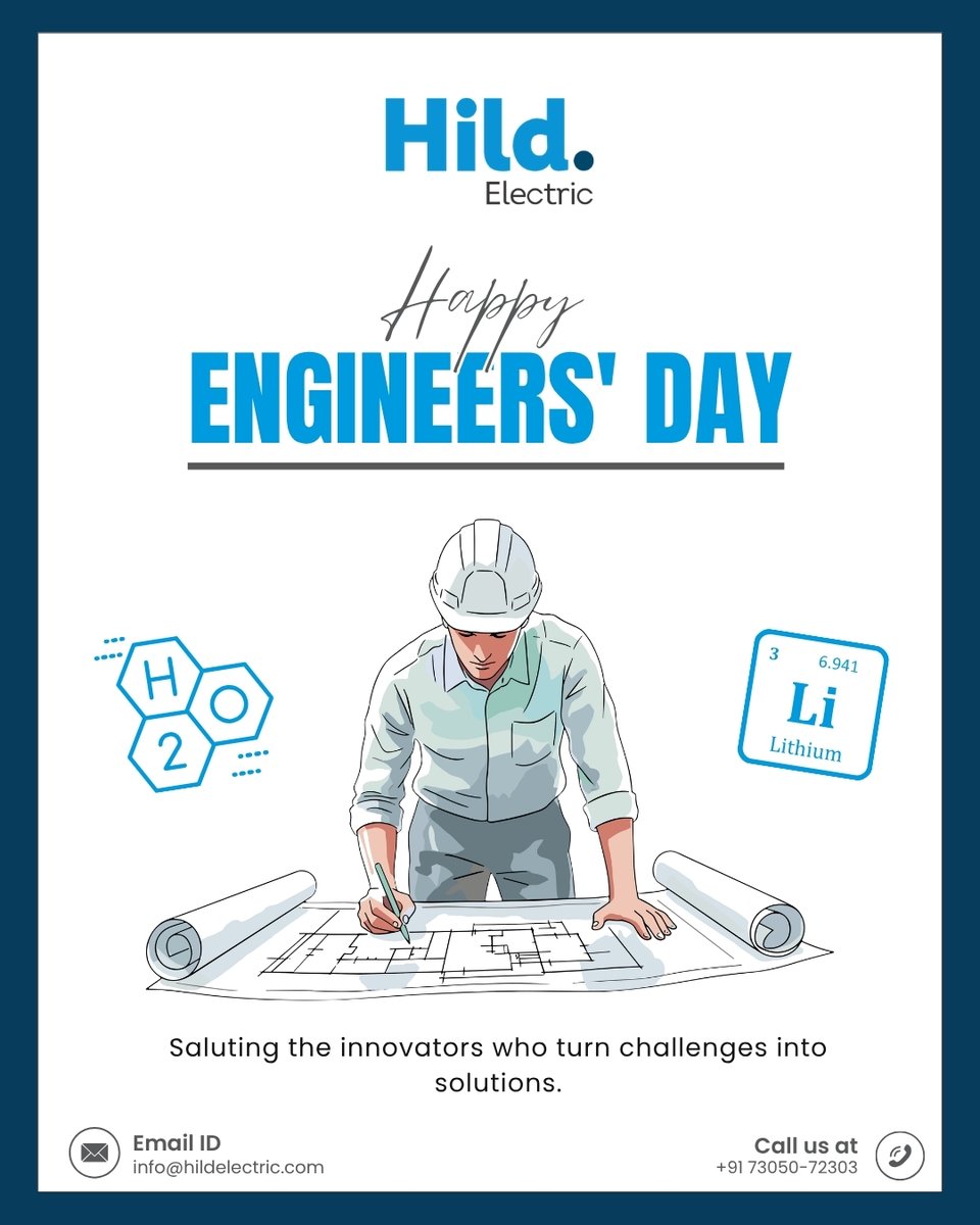 Hild_Electric's tweet photo. From challenges to solutions, from ideas to innovation — engineers make it happen. ⚡

Here’s to the minds building a smarter, more electrified future. 💙

Happy Engineers’ Day from Hild Electric! 👷‍♂️

#EngineersDay #HildElectric #Engineering #Innovation https://t.co/20XEiWnuIa