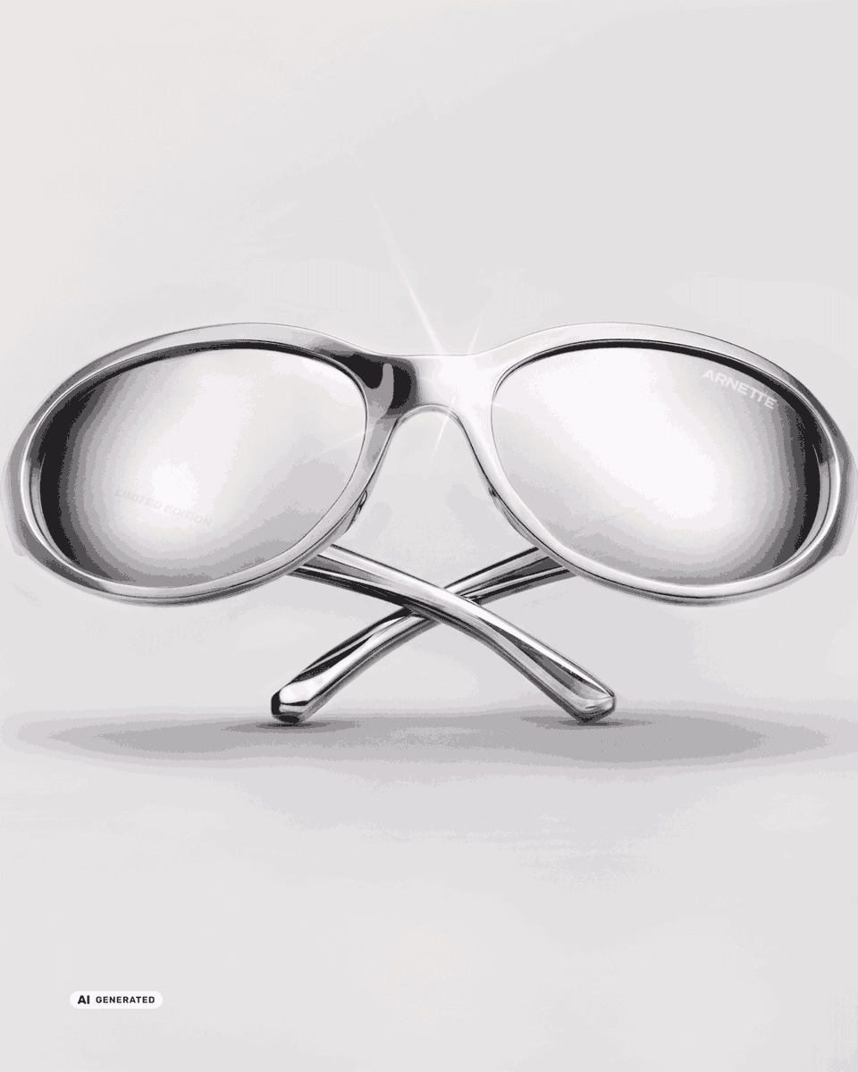 Arnette's tweet photo. Full ARNETTE attitude, now dipped in chrome.​
The limited-edition RAVEN is back in ultimate grail status. 
​
#ARNETTE https://t.co/pevpUyeq8Z