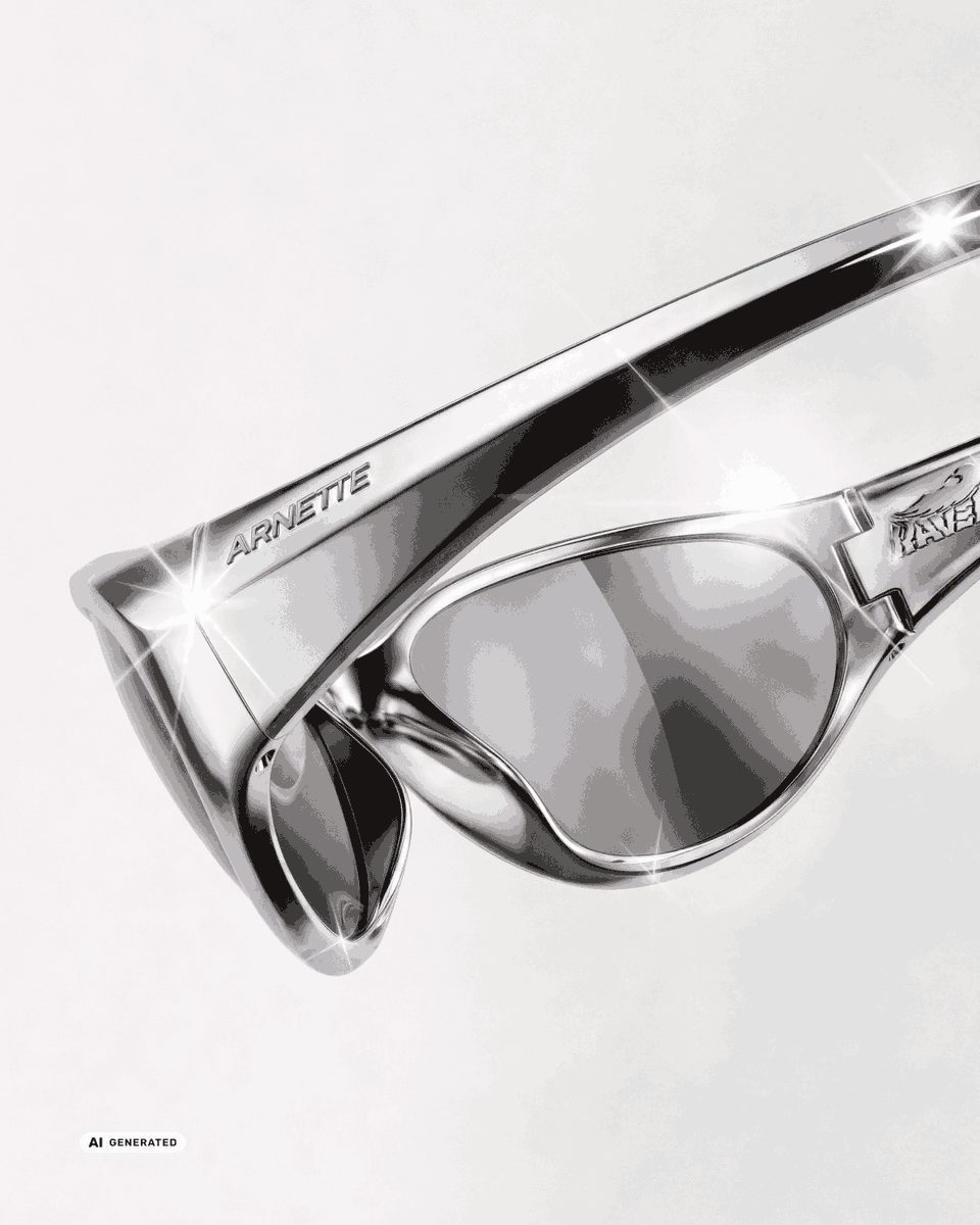 Arnette's tweet photo. Full ARNETTE attitude, now dipped in chrome.​
The limited-edition RAVEN is back in ultimate grail status. 
​
#ARNETTE https://t.co/pevpUyeq8Z