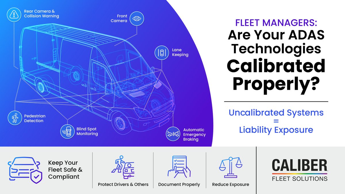 CaliberAutoBody's tweet photo. ADAS depends on cameras, radar, LiDAR, sensors, software and AI working together with precision. After a collision repair or glass replacement, proper calibration is a safety-critical step that helps ensure those systems function as intended. 

https://t.co/XGWE1O4lqP https://t.co/ZcyebDbJDy