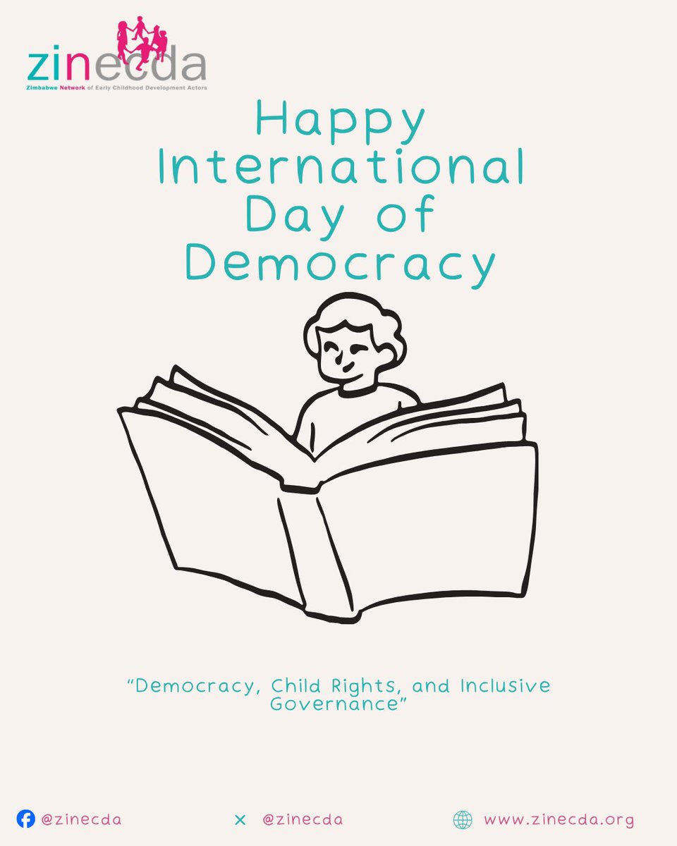 zinecda's tweet photo. Democracy starts with our young learners! On International Day of Democracy, we advocate for inclusive policies and equitable early childhood education access so every child's future has a voice.
#DayOfDemocracy #ChildRights #ECD #ZINECDA https://t.co/prsy4wCvvO
