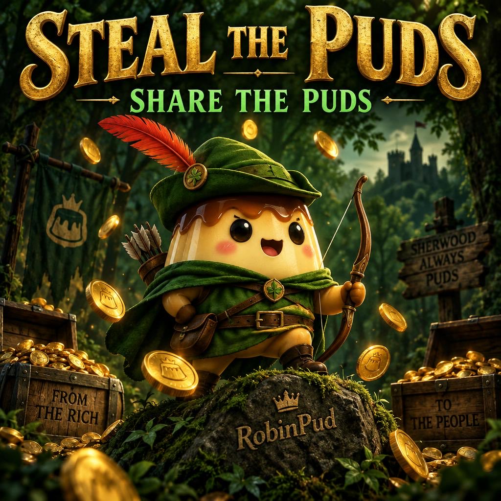 Robinnpud's tweet photo. 🍮🏹 The pudding outlaw has arrived.
RobinPud ($PUD) is stealing puds from the rich and giving them to the degens on Robinhood Chain.

https://t.co/4JuBmu0mJE https://t.co/uP3V2s6rNF