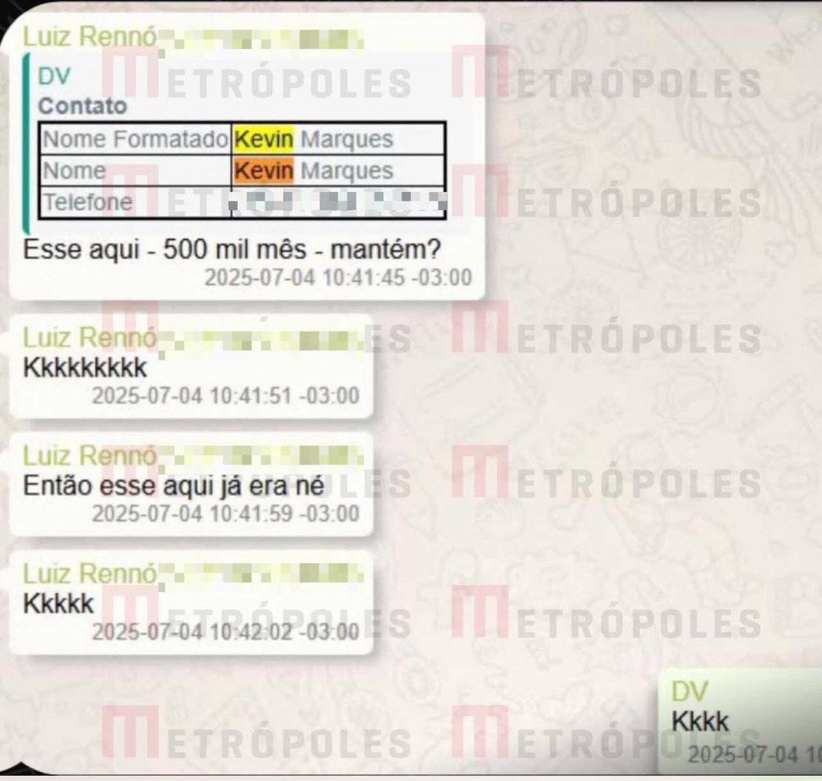 jejezaum's tweet photo. 🔥Mensagens no celular de Daniel Vorcaro citam pagamentos de R$ 500 mil a filho do Min. Kassio Nunes Marques. Há rumores de que ele se declare impedido de julgar hoje, diante dessa bomba. https://t.co/AsTnURlCf0