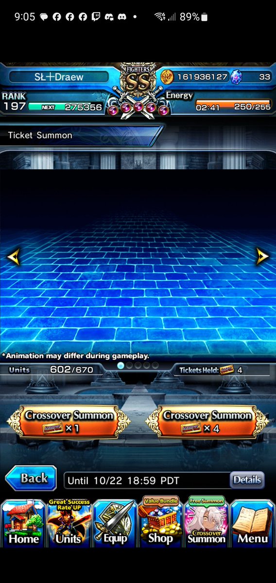 raziel_5's tweet photo. @GRDSMN_GLOBAL Why are we short 1 Crossover equipment summon ticket compared to the Crossover unit summon tickets? https://t.co/oRyHHN298p